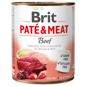 12x800g Brit Paté & Meat Adult nedves kutyatáp- Marha - Kisállat kiegészítők webáruház - állateledelek