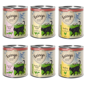 12x800g Feringa Classic Meat nedves macskatáp- Mix 1: szárnyas