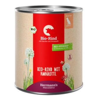 12x800g Hermann's Bio Menü Sensitive bio marha