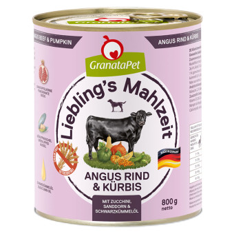 24x800g Liebling´s Mahlzeit Angus marha & sütőtök nedves kutyatáp - Kisállat kiegészítők webáruház - állateledelek