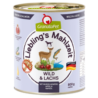 12x800g Liebling´s Mahlzeit nedves kutyatáp-Vad & lazac