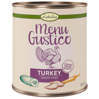 12x800g Lukullus "Menu Gustico" nedves konzerv kutyatáp- Pulyka
