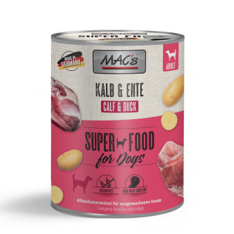 12x800g MAC's Adult Borjú & kacsa nedves kutyatáp - Kisállat kiegészítők webáruház - állateledelek