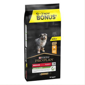 14kg PURINA PRO PLAN Medium Puppy OPTISTART száraz kutyatáp 12+2kg ingyen - Kisállat kiegészítők webáruház - állateledelek