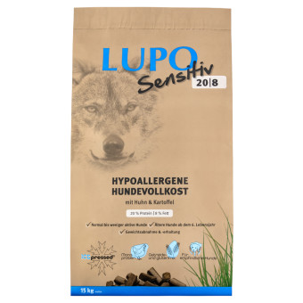 2x15kg Lupo Sensitiv Sensitiv 20/8 száraz kutyatáp - Kisállat kiegészítők webáruház - állateledelek