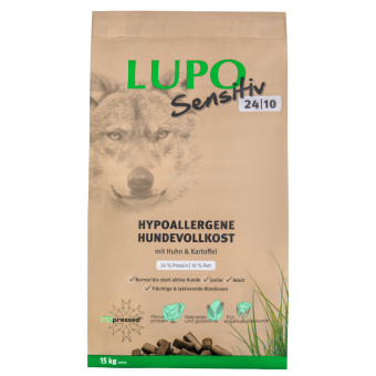 2x15kg Lupo Sensitiv Sensitiv 24/10 száraz kutyatáp - Kisállat kiegészítők webáruház - állateledelek