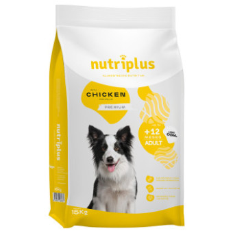 15kg Nutriplus Dog Adult csirke száraz kutyatáp 2x zooPont - Kisállat kiegészítők webáruház - állateledelek