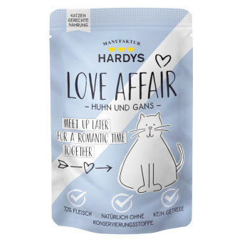 24x100g Hardys LOVE AFFAIR Csirke & liba nedves macskatáp - Kisállat kiegészítők webáruház - állateledelek