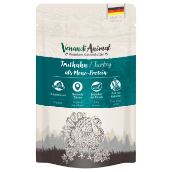 24x125g Venandi Animal Monoprotein Pulyka nedves macskatáp - Kisállat kiegészítők webáruház - állateledelek