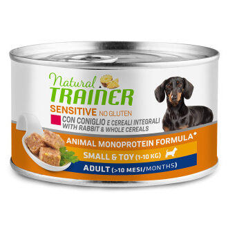 24x150g Natural Trainer Sensitive No Gluten Small & Toy Adult nyúl nedves kutyatáp - Kisállat kiegészítők webáruház - állateledelek