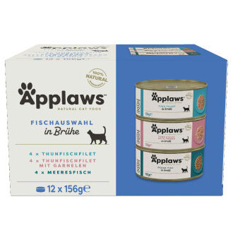 24x156g Applaws halválogatás hallében nedves macskatáp - Kisállat kiegészítők webáruház - állateledelek