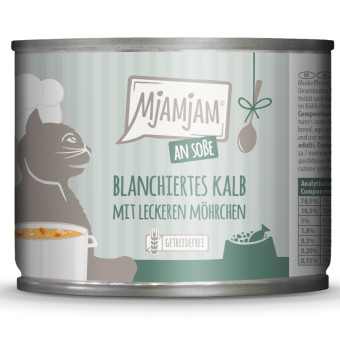 24x185g MjAMjAM szószban gazdaságos csomag nedves macskatáp - Blansírozott borjú finom sárgarépával - Kisállat kiegészítők webáruház - állateledelek