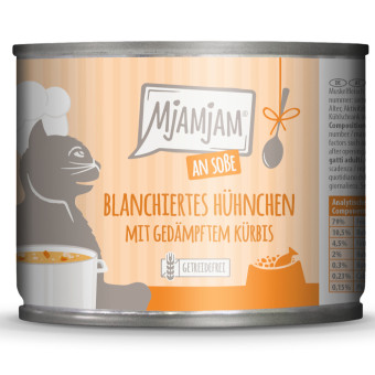 24x185g MjAMjAM szószban gazdaságos csomag nedves macskatáp - Blansírozott csirke párolt sütőtökkel - Kisállat kiegészítők webáruház - állateledelek