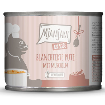 24x185g MjAMjAM szószban gazdaságos csomag nedves macskatáp - Blansírozott pulyka kagylóval - Kisállat kiegészítők webáruház - állateledelek