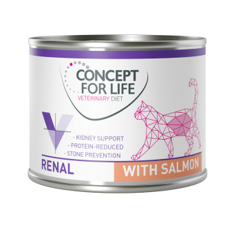 24x200 g Concept for Life Veterinary Diet Renal lazac nedves macskatáp - Kisállat kiegészítők webáruház - állateledelek