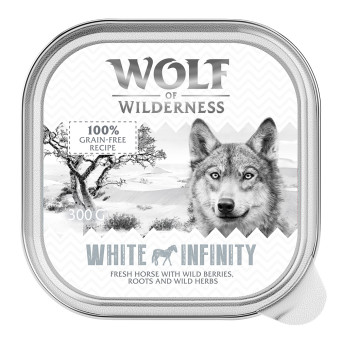 24x300g Wolf of Wilderness Adult - Single Protein tálcás gazdaságos csomag nedves kutyatáp White Infinity - ló - Kisállat kiegészítők webáruház - állateledelek