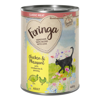 24x400g Feringa Classic Meat tavaszi menü limitált kiadás csirke & fácán áfonyával nedves macskatáp - Kisállat kiegészítők webáruház - állateledelek