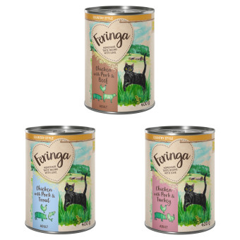 24x400g Feringa Country Style Menü nedves macskatáp Mix 1: pulyka
