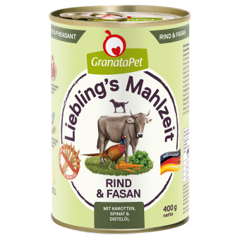 24x400g Granatapet Liebling's Mahlzeit Marha & fácán nedves kutyatáp - Kisállat kiegészítők webáruház - állateledelek