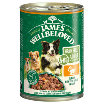 12x400g James Wellbeloved Adult Dog Grain Free Hypoallergenic pulyka pástétom nedves kutyatáp - Kisállat kiegészítők webáruház - állateledelek