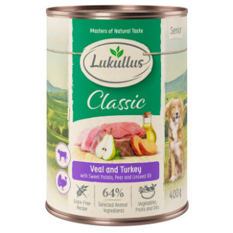 24x400g Lukullus Naturkost Senior nedves kutyatáp - Kisállat kiegészítők webáruház - állateledelek