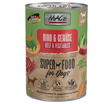 24x400g MAC's Marha & zöldségnedves kutyatáp - Kisállat kiegészítők webáruház - állateledelek