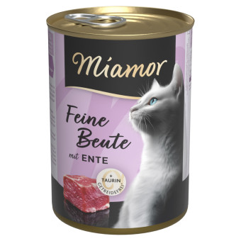 24x400g Miamor Feine Beute nedves macskatáp-kacsa - Kisállat kiegészítők webáruház - állateledelek