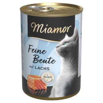 24x400g Miamor Feine Beute nedves macskatáp-lazac - Kisállat kiegészítők webáruház - állateledelek