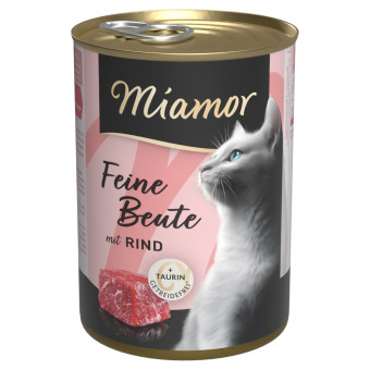 24x400g Miamor Feine Beute nedves macskatáp-marha - Kisállat kiegészítők webáruház - állateledelek
