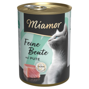 24x400g Miamor Feine Beute nedves macskatáp-pulyka - Kisállat kiegészítők webáruház - állateledelek