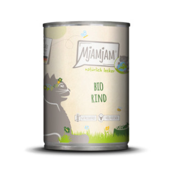 24x400g MjAMjAM BIo Naturally Delicious Bio marha nedves macskatáp - Kisállat kiegészítők webáruház - állateledelek