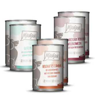 12x400g MjAMjAM Adult Dog nedves kutyatáp Vegyes csomag II (3 változattal) - Kisállat kiegészítők webáruház - állateledelek