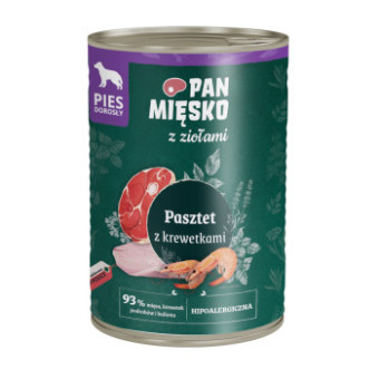 36x400g Pan Mięsko pástétom garnélával nedves kutyatáp - Kisállat kiegészítők webáruház - állateledelek