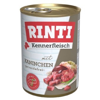 24x400g RINTI ínyenceknek nedves kutyatáp - Nyúl - Kisállat kiegészítők webáruház - állateledelek