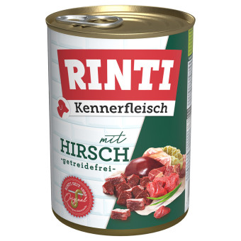 24x400g RINTI ínyenceknek szarvas nedves kutyatáp - Szarvas - Kisállat kiegészítők webáruház - állateledelek
