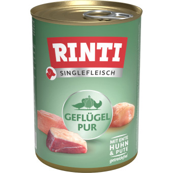 24x400g Rinti Singlefleisch nedves kutyatáp- Szárnyas pur - Kisállat kiegészítők webáruház - állateledelek