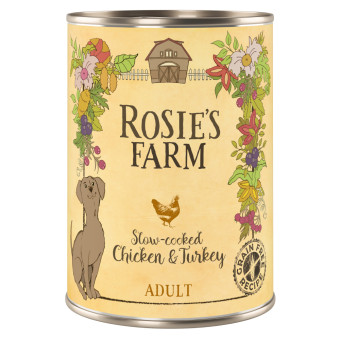 24x400g Rosie's Farm Adult nedves kutyatáp- Csirke & pulyka - Kisállat kiegészítők webáruház - állateledelek