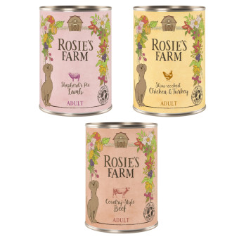 24x400g Rosie's Farm Adult nedves kutyatáp-- Mix I. 3 fajtával: csirke