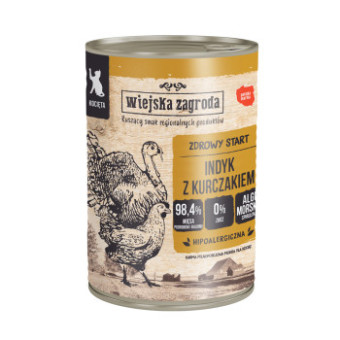 24x400g Wiejska Zagroda Cat Kitten pulyka csirkével nedves macskatáp - Kisállat kiegészítők webáruház - állateledelek