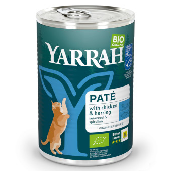 24x400g Yarrah pástétom bio csirke & hal nedves macskatáp - Kisállat kiegészítők webáruház - állateledelek