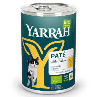24x400g Yarrah pástétom bio csirke nedves macskatáp - Kisállat kiegészítők webáruház - állateledelek