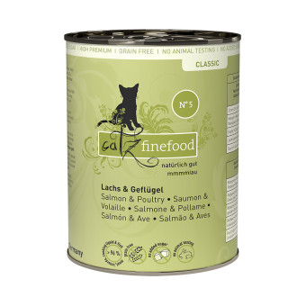 12x400g catz finefood No.5 lazac & szárnyas konzerv nedves macskatáp - Kisállat kiegészítők webáruház - állateledelek