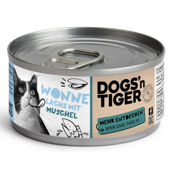 24x70g Dogs'n Tiger Cat Lazac & kagyló nedves macskatáp - Kisállat kiegészítők webáruház - állateledelek