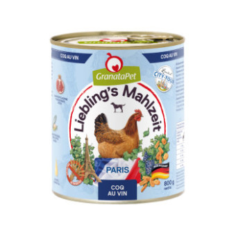 24x800g Granatapet Liebling's Mahlzeit City Tour Paris (Coq Au Vin) nedves kutyatáp - Kisállat kiegészítők webáruház - állateledelek