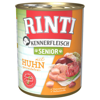 24x800g RINTI ínyenceknek nedves kutyatáp- Senior csirke - Kisállat kiegészítők webáruház - állateledelek