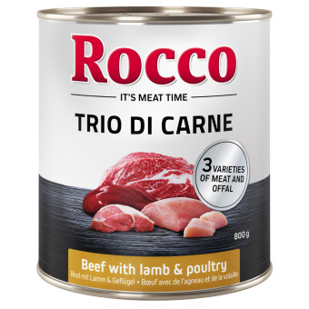 24x800g Rocco Classic Trio di Carne nedves kutyatáp- Marha