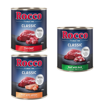 24x800g Rocco Classic nedves kutyatáp- Exkluzív-mix: marha pur