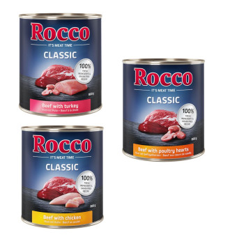 24x800g Rocco Classic nedves kutyatáp- Szárnyas-mix: marha/csirke