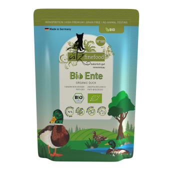 24x85g catz finefood bio No.505 bio kacsa nedves macskaeledel - Kisállat kiegészítők webáruház - állateledelek