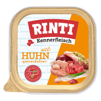 27x300g RINTI ínyenceknek csirke tálcás nedves kutyatáp - Kisállat kiegészítők webáruház - állateledelek